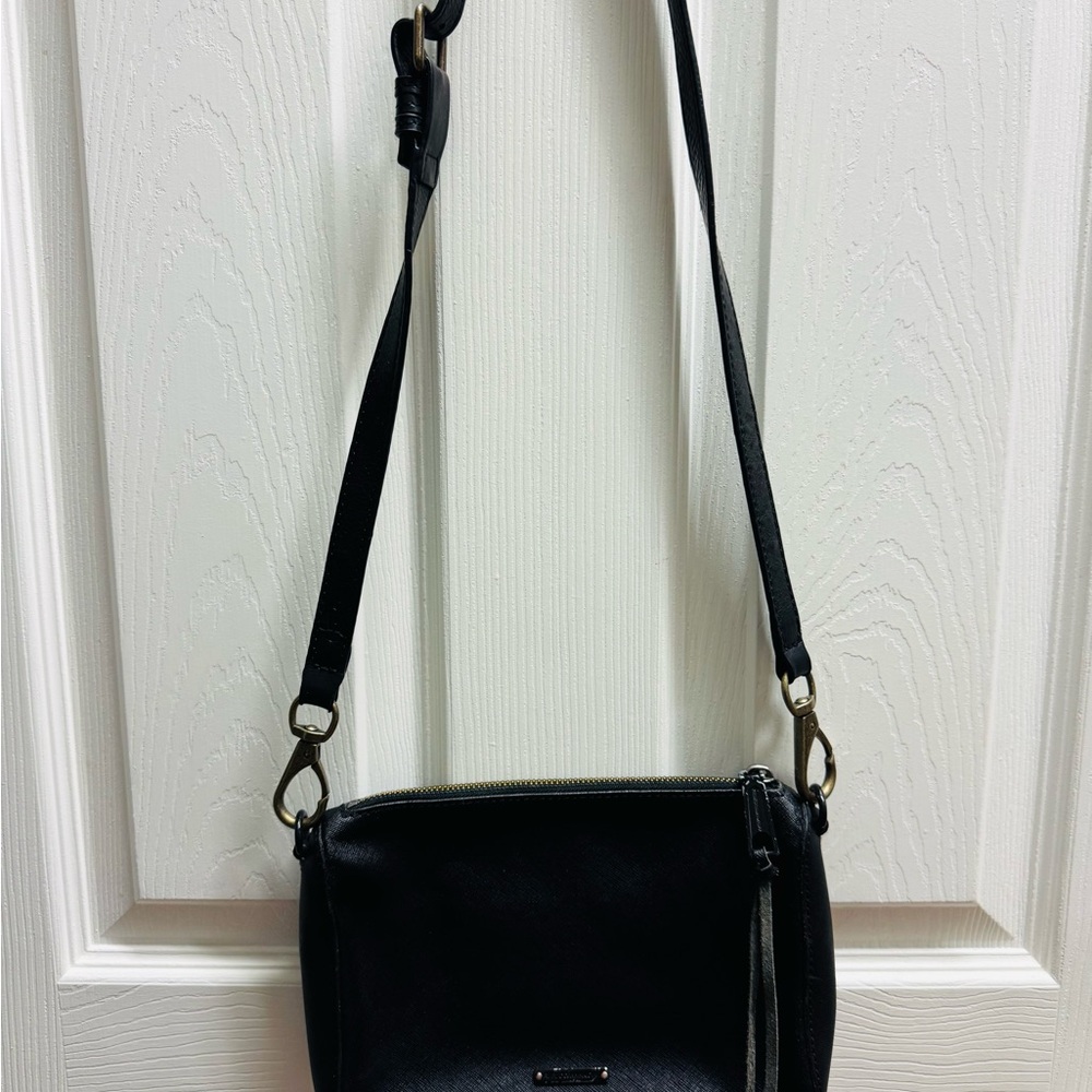 Rebecca Minkoff Black Saffiano Leather Crossbody Bag Studded